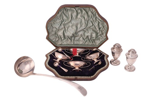 Lot 324 - A pair of George III heavy silver urn-form bun...