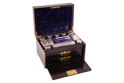Lot 329 - A Victorian brass-bound and strung Macassar...