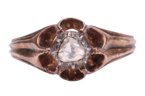 Lot 179 - A 19th-century rose-cut diamond solitaire ring,...