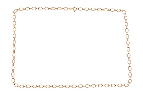 Lot 113 - A fancy cable link chain, of twisted cable...