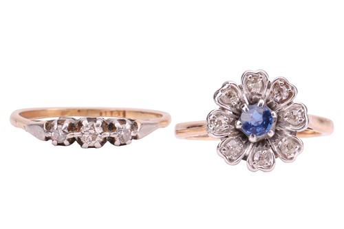 Lot 208 - Two gem-set rings; to include a sapphire and...