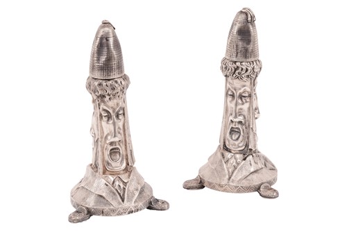Lot Henry William Dee - a pair of novelty silver...