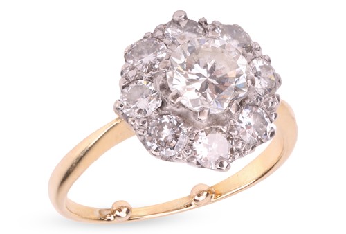 Lot A diamond daisyhead cluster ring, with an...