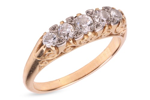 Lot 10 - A diamond half-hoop ring, with an estimated...