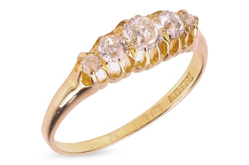 Lot 191 - A diamond half-hoop ring in 18ct gold, with an...
