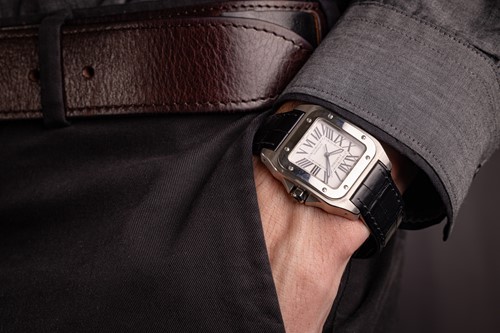 Lot 348 - Cartier Santos 100 Reference: 2878 Serial:...