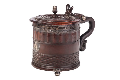 Lot A rare mid-17th-century engine-turned lignum...