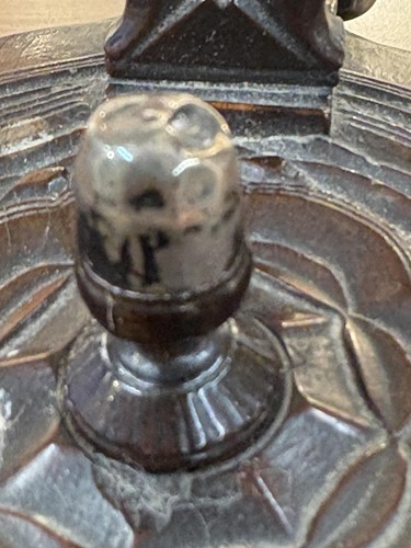 Lot 115 - A rare mid-17th-century engine-turned lignum...