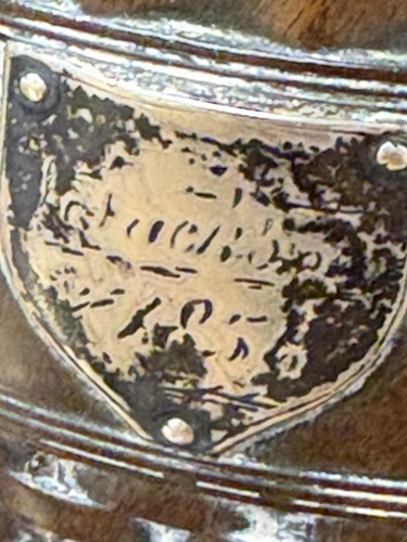 Lot 115 - A rare mid-17th-century engine-turned lignum...