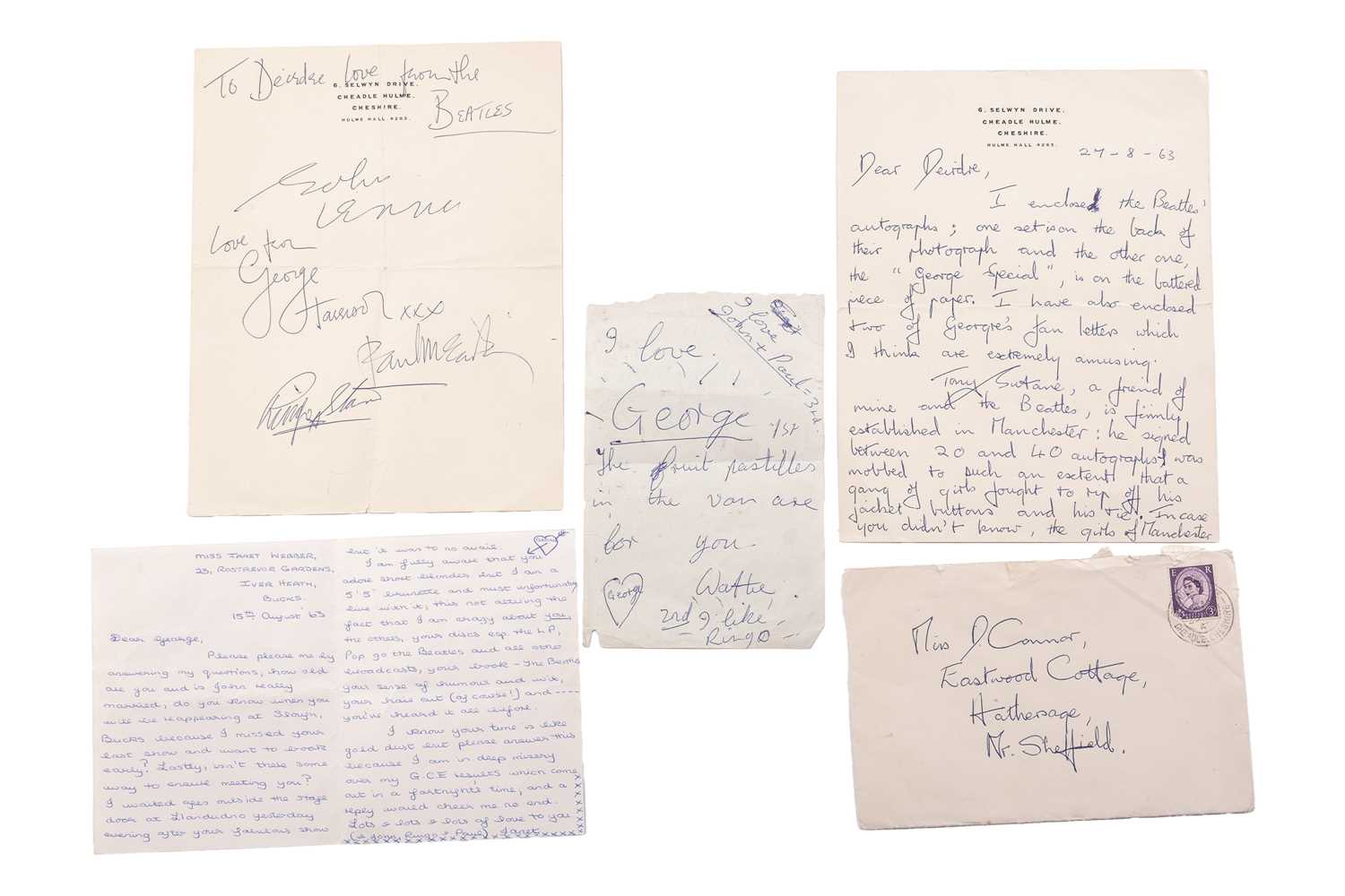 Lot The Beatles: an autographed page, bearing the...