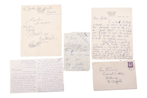 Lot The Beatles: an autographed page, bearing the...