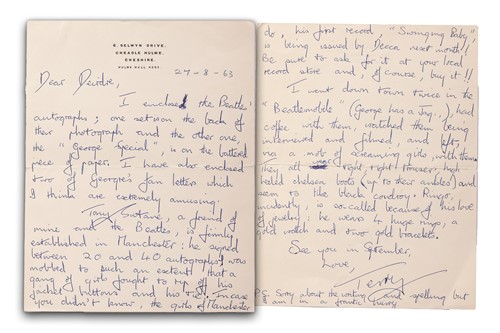 Lot The Beatles: an autographed page, bearing the...