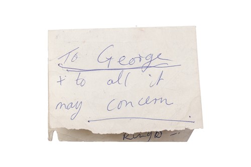 Lot The Beatles: an autographed page, bearing the...