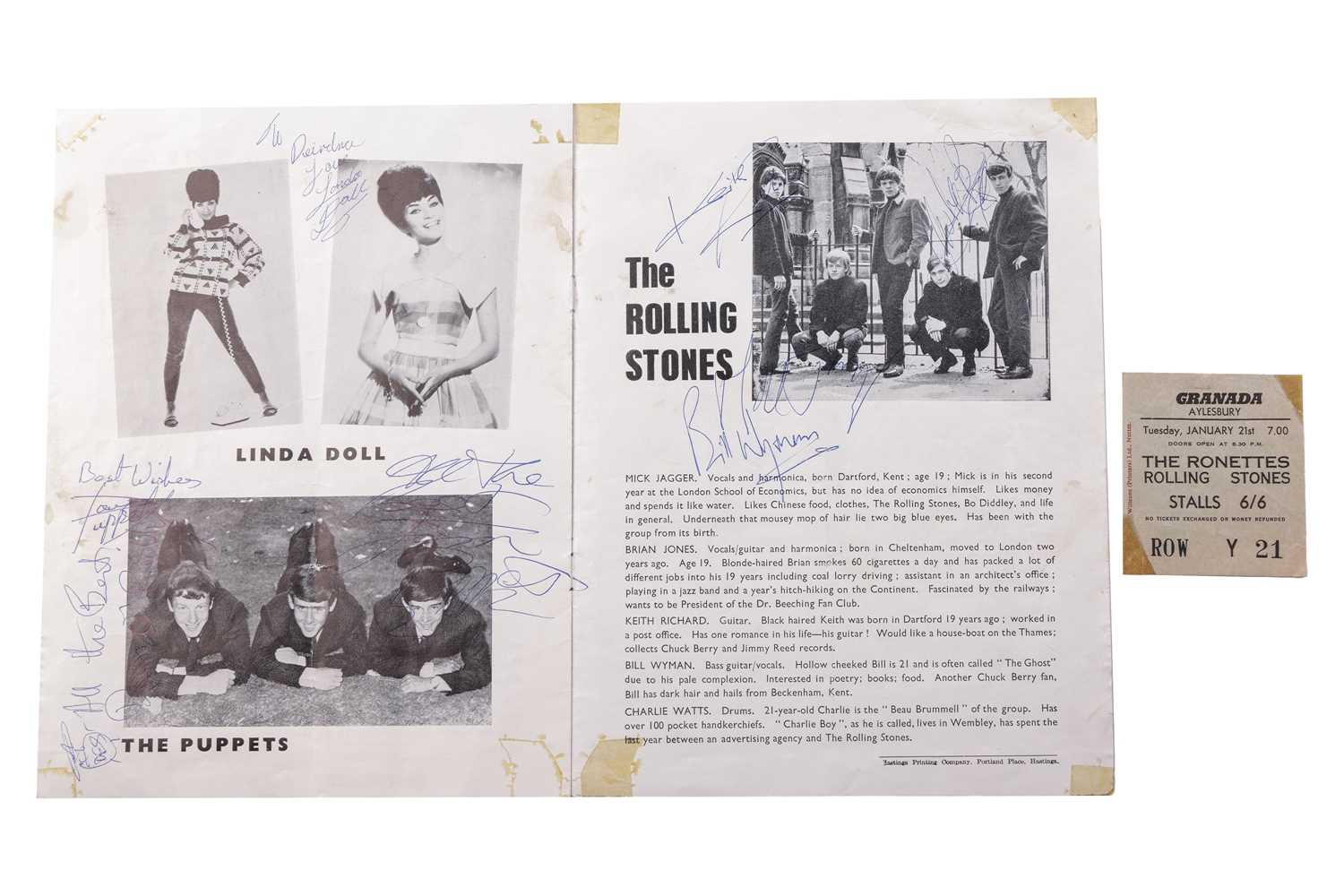 Lot 68 - The Rolling Stones: an original multi-signed...