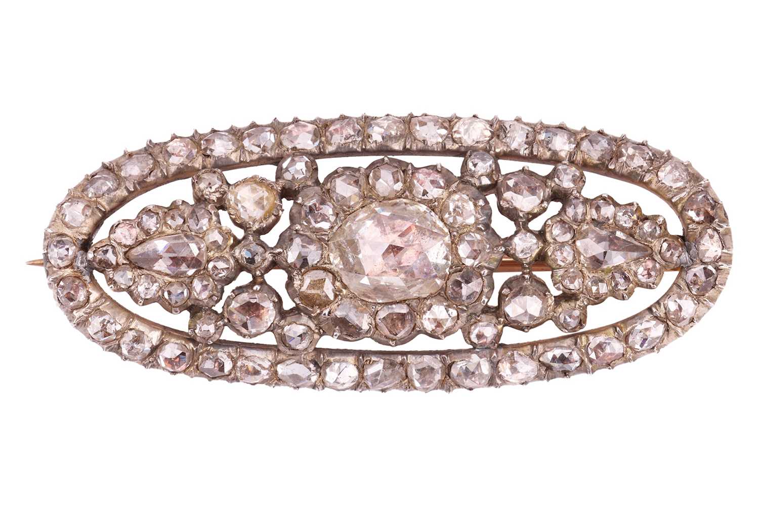 Lot A Dutch rose-cut diamond brooch, comprising...