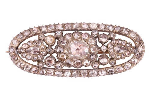 Lot 295 - A Dutch rose-cut diamond brooch, composed with...