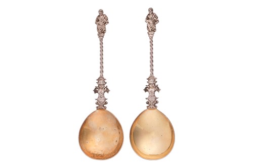 Lot 386 - A pair of St. Matthew, apostle spoons, London...