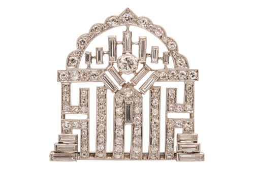 Lot 287 - An Art Deco diamond-set dress clip, of...
