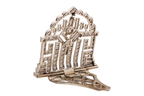 Lot An Art Deco diamond-set dress clip, of...