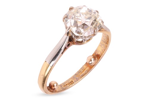 Lot An old-cut diamond solitaire ring, with an...