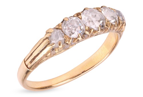 Lot 81 - A diamond half-hoop ring, with an estimated...