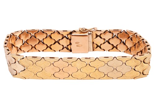 Lot An Italian fancy-link bracelet, comprising a...