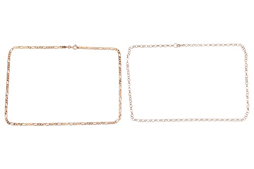 Lot 66 - Two 9ct gold chains; the first a 9ct gold...