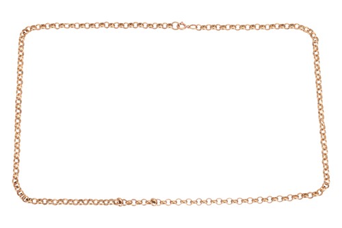 Lot 74 - A belcher link chain in 9ct gold, the series...