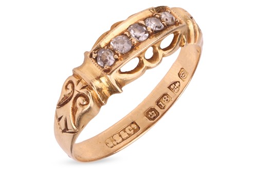 Lot 222 - A diamond-set dress ring in 18ct yellow gold,...
