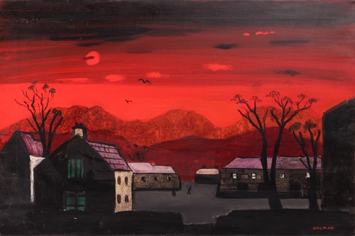 Lot 74 - Fred Uhlman (British 1901-1985) Red Sunset...