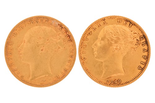 Lot 141 - Two "Young Head" Victorian gold sovereign...