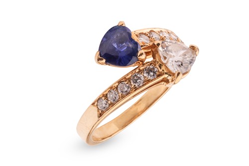 Lot Asprey - a sapphire and diamond Toi et Moi...