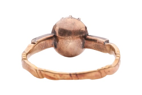 Lot A late George III rose-cut diamond solitaire...