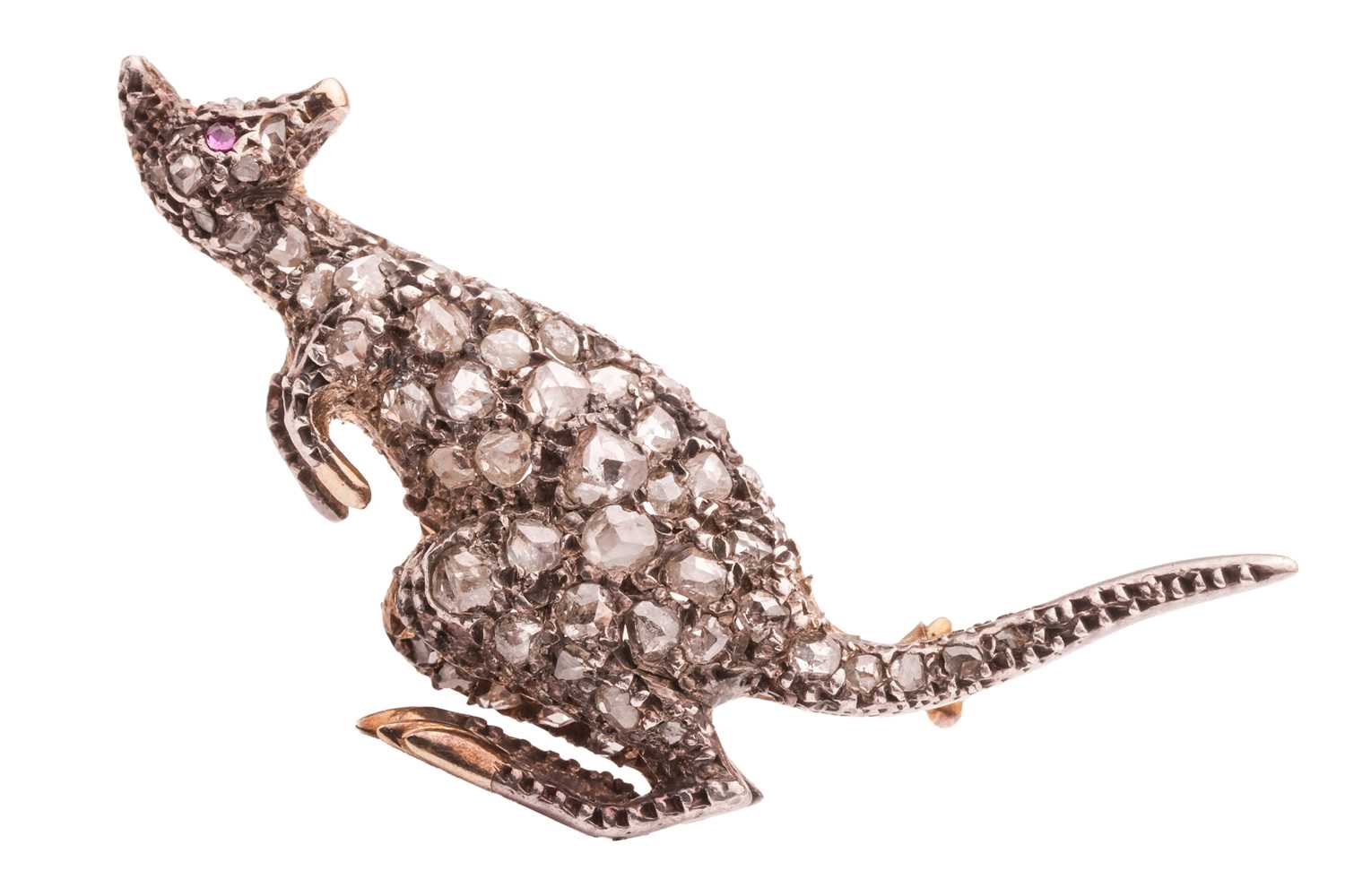 Lot 302 - A Victorian diamond-set kangaroo brooch,...