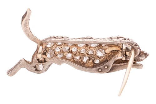 Lot 272 - A Victorian diamond-set greyhound brooch,...