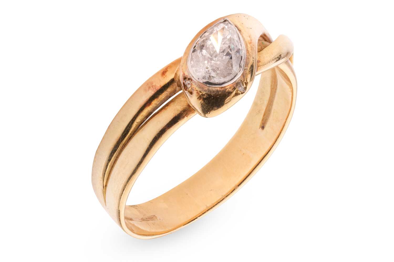 Lot 304 - A late Victorian diamond-set snake ring, of...