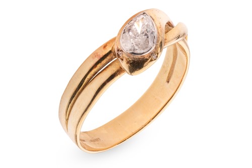 Lot A late Victorian diamond-set snake ring, of...