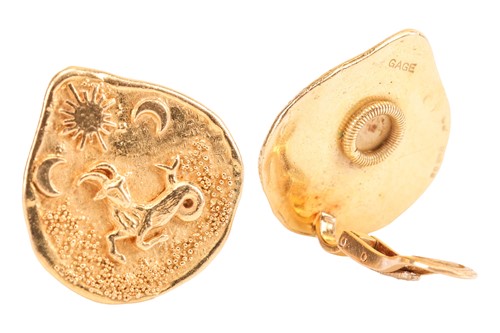 Lot Elizabeth Gage - a pair of Capricorn clip-on...