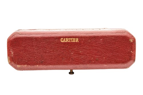Lot Cartier - an Art Deco diamond and pearl bar...