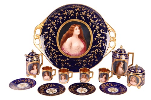 Lot An Austrian porcelain caberet set, late 19th /...