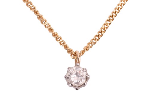 Lot 121 - An 18ct gold diamond pendant on chain,...