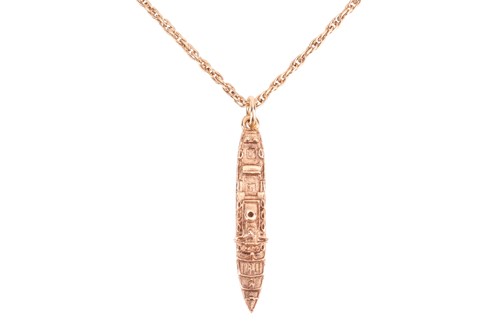 Lot 134 - A 9ct gold RMS Windsor Castle pendant on chain,...