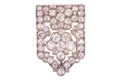 Lot 136 - An Art Deco diamond-set fur clip, with an...