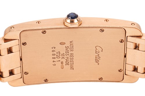 Lot 368 - Cartier 18ct Yellow Gold Tank Americaine...