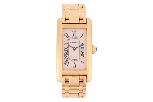 Lot 368 - Cartier 18ct Yellow Gold Tank Americaine...