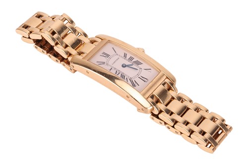 Lot 368 - Cartier 18ct Yellow Gold Tank Americaine...