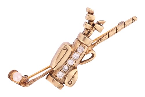 Lot 23 - Of golf interest - a silver gilt bar brooch...