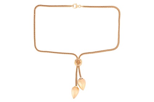 Lot 270 - A citrine sautoir necklace, the foxtail chain...