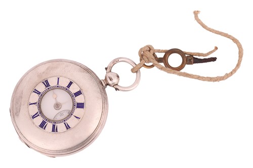 Lot 380 - A Victorian silver half-hunter pocket watch,...