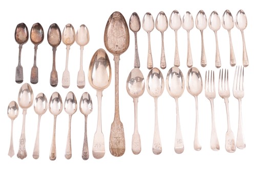 Lot 394 - A mixed group of silver flatware, including a...